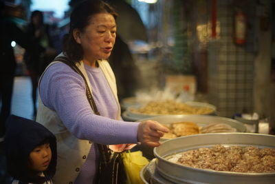 Woman preparing food