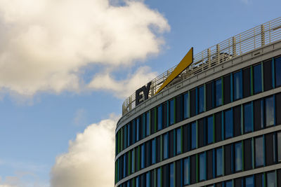 Low angle view of skyscraper against sky