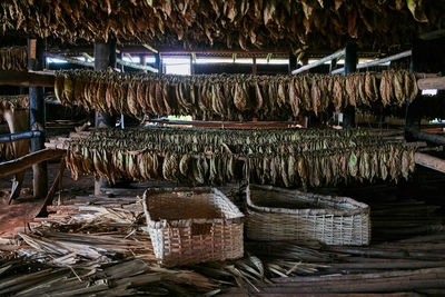 Stack of wicker basket