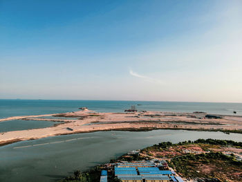 High angle view of beach against sky