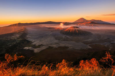 Scenic view of landscape during sunset