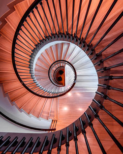 Directly below shot of spiral staircase