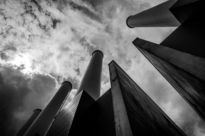 Low angle view of modern building against sky