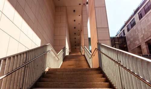 View of stairs along buildings