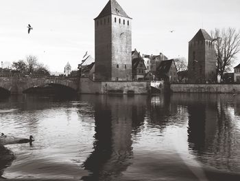 View of river with buildings in background