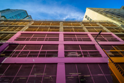 Low angle view of modern building against sky