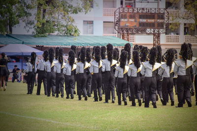 Marching band with parade