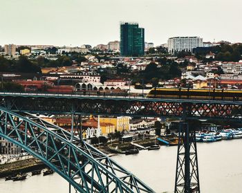 Cityscape against clear sky