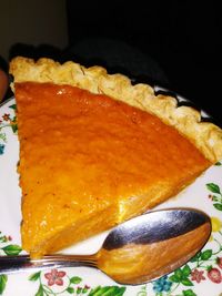 High angle view of ice cream in plate