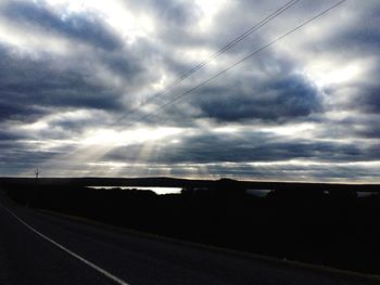 Scenic view of cloudy sky at sunset