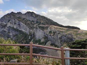 Scenic view of mountain against sky