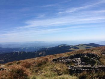 Scenic view of mountains against sky