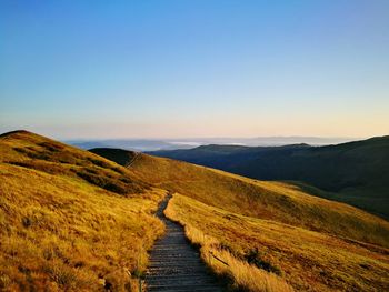 Scenic view of landscape against clear sky