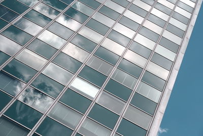 Low angle view of modern building against sky