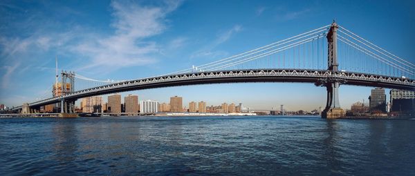 Low angle view of suspension bridge