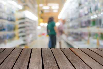 Blurred motion of woman standing on pier