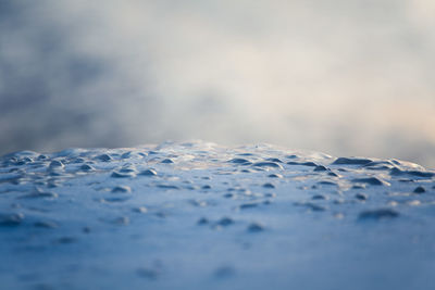 A beautiful closeup of a frozen sea water on the coast of baltic sea. 