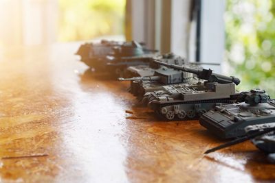 Close-up of toy on table