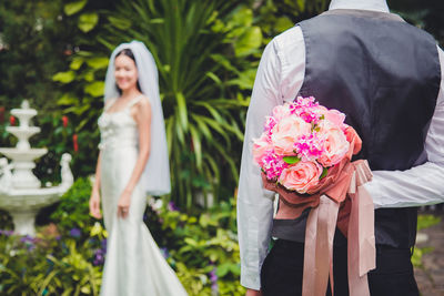 Close-up of couple standing outdoors