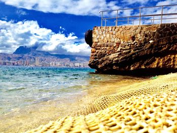 Scenic view of beach against sky