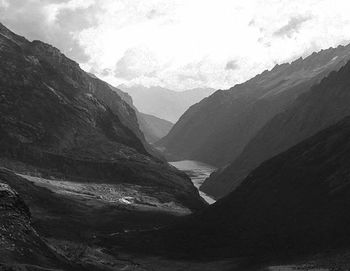 Scenic view of mountains against sky