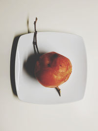 Close-up of apple on white background