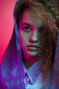 Close-up portrait of a beautiful young woman