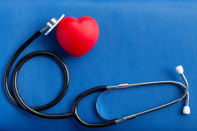 High angle view of heart shape on table
