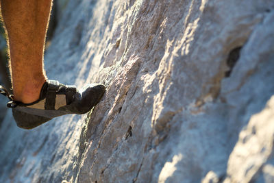 Low section of man on rock