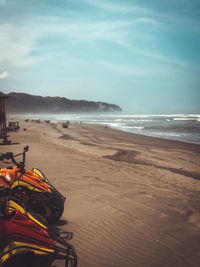 Scenic view of beach against sky