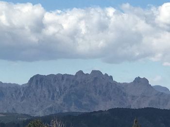 Low angle view of mountains against sky