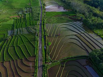 High angle view of railroad track