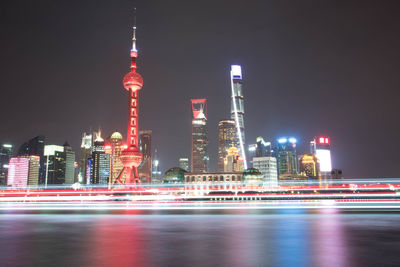 Illuminated city at night