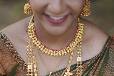 Close-up of woman wearing traditional clothing