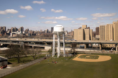 Buildings in city against sky