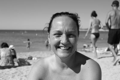 Portrait of young woman at beach