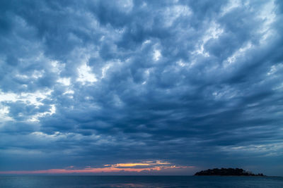 Scenic view of dramatic sky over sea