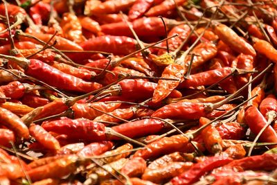 Full frame shot of red chili peppers