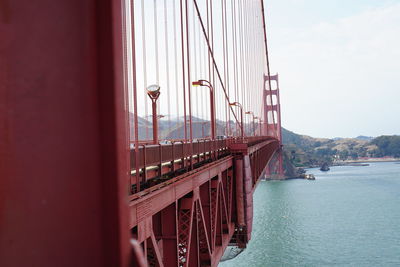 View of suspension bridge against sky