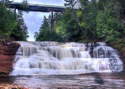 Scenic view of waterfall