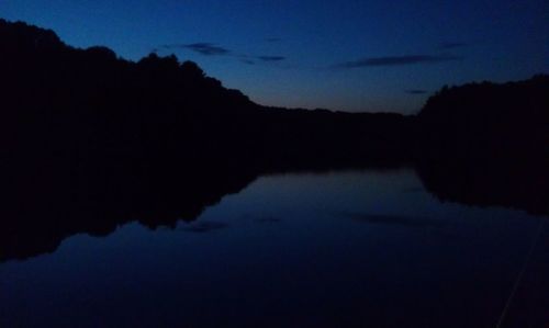 Scenic shot of calm lake at sunset