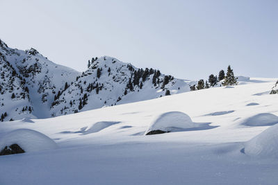 Snow covered mountain against sky