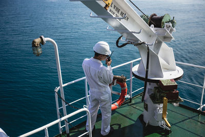 People working in sea