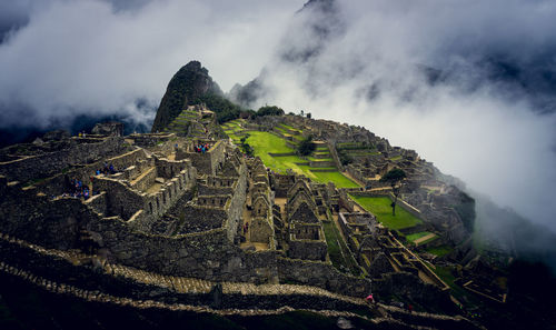Panoramic view of old ruins against sky
