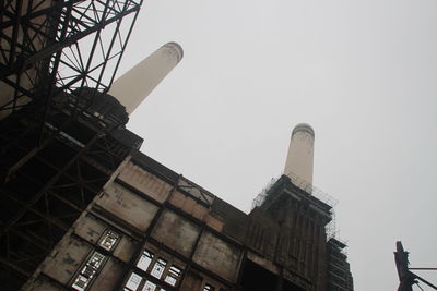 Low angle view of buildings against clear sky