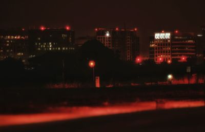 Illuminated city at night