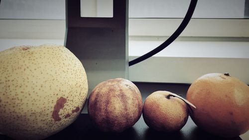 Close-up of fruits on table