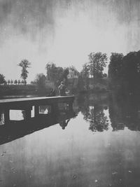 Reflection of trees in water