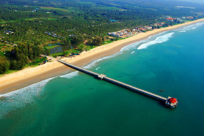 High angle view of pier in thailand