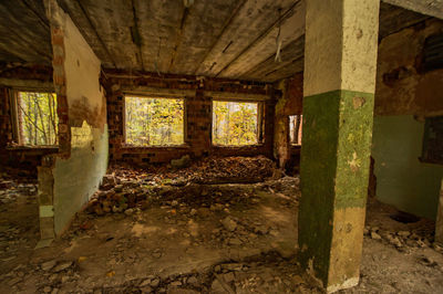 Interior of abandoned building